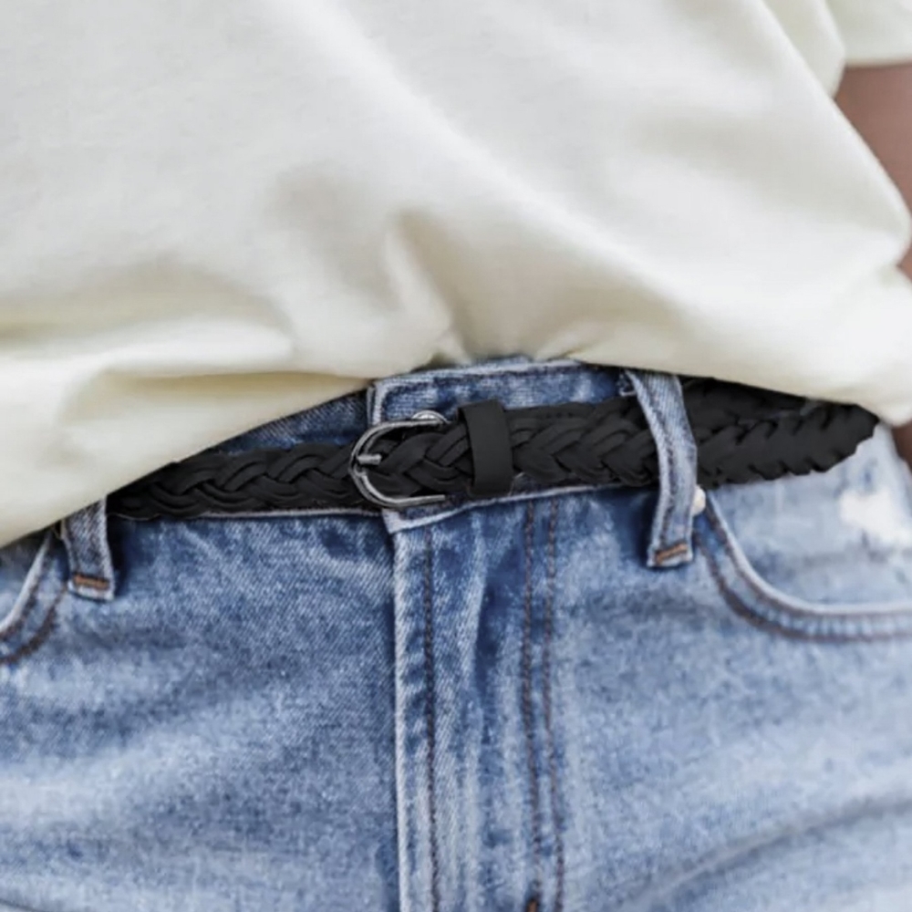 BLACK BRAIDED BELT